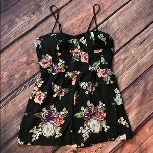 Black floral romper